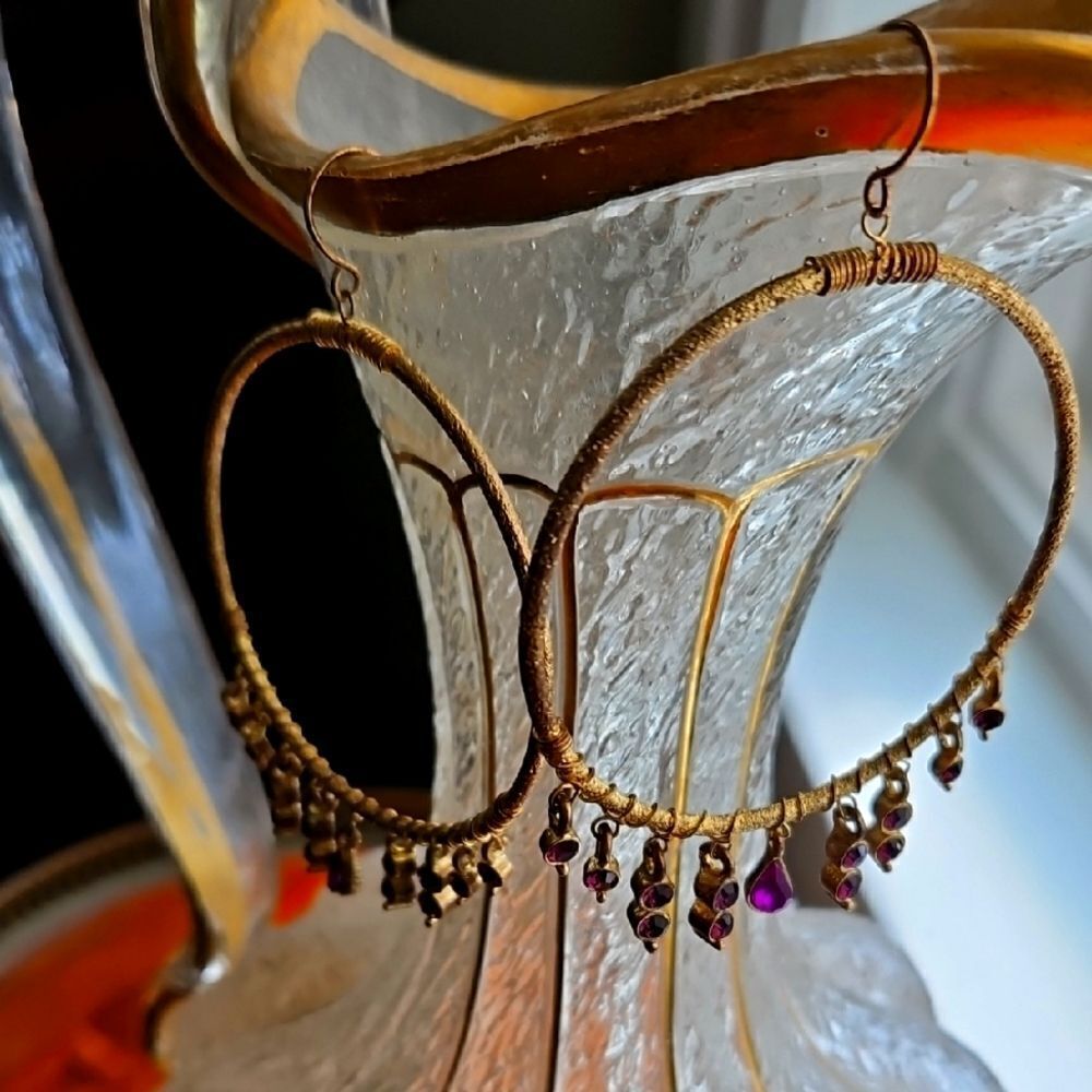 Vintage Hoop Earrings With Dangles
